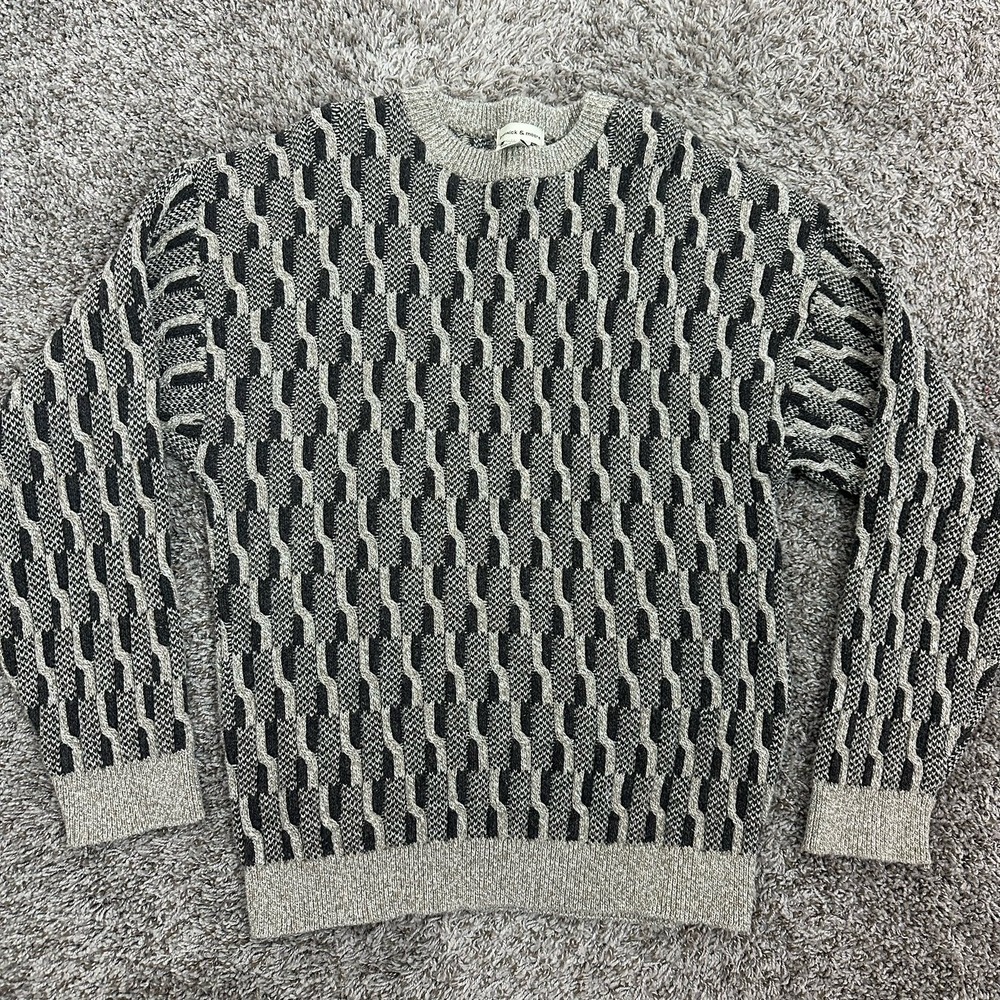 Vintage Preswick Moore 3D Knit Sweater Men XL Textured Crew Neck Cosby Pullover